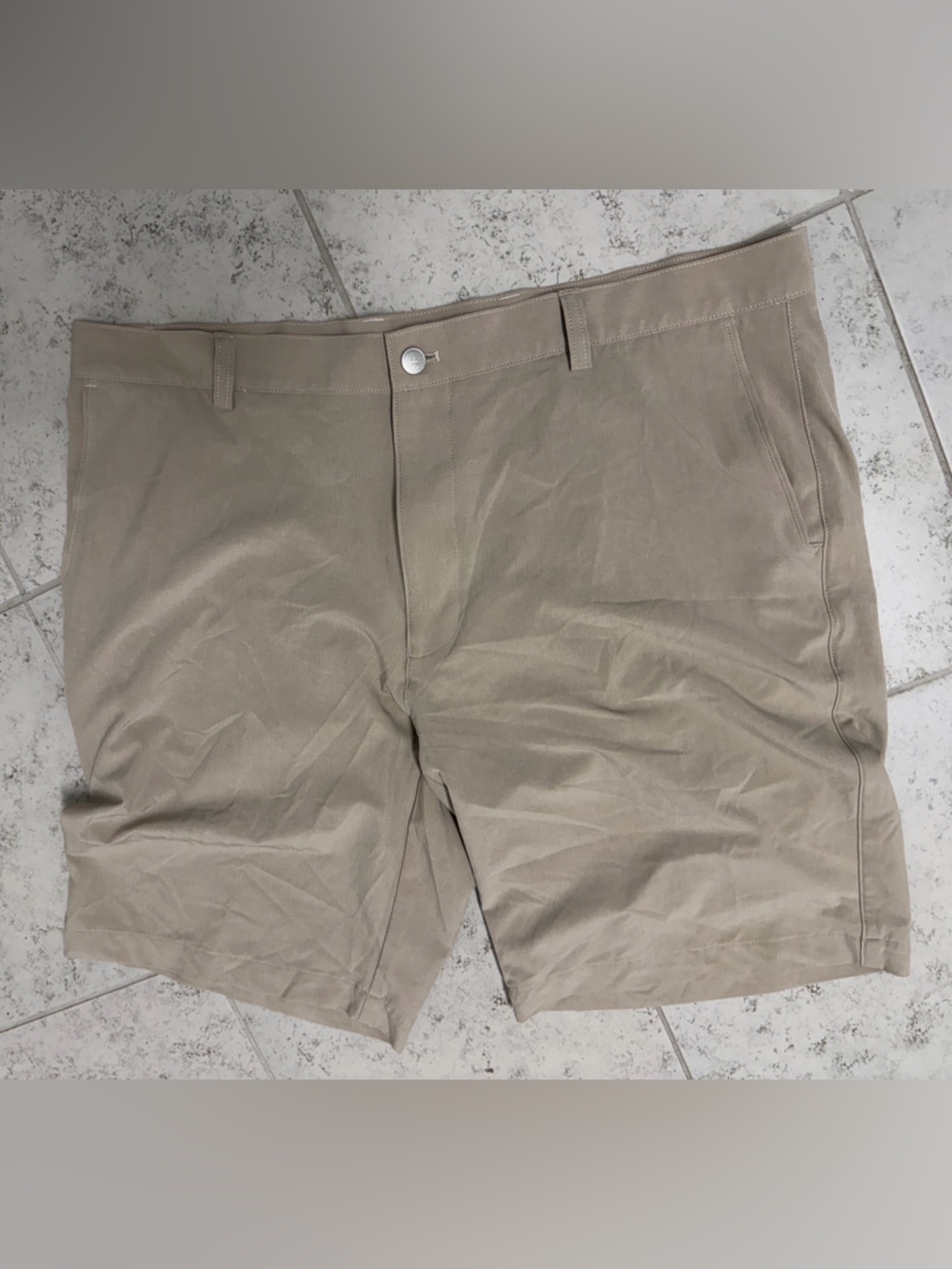 Peter Millar Khaki Flat-Front Shorts Lightweight Summer Staple